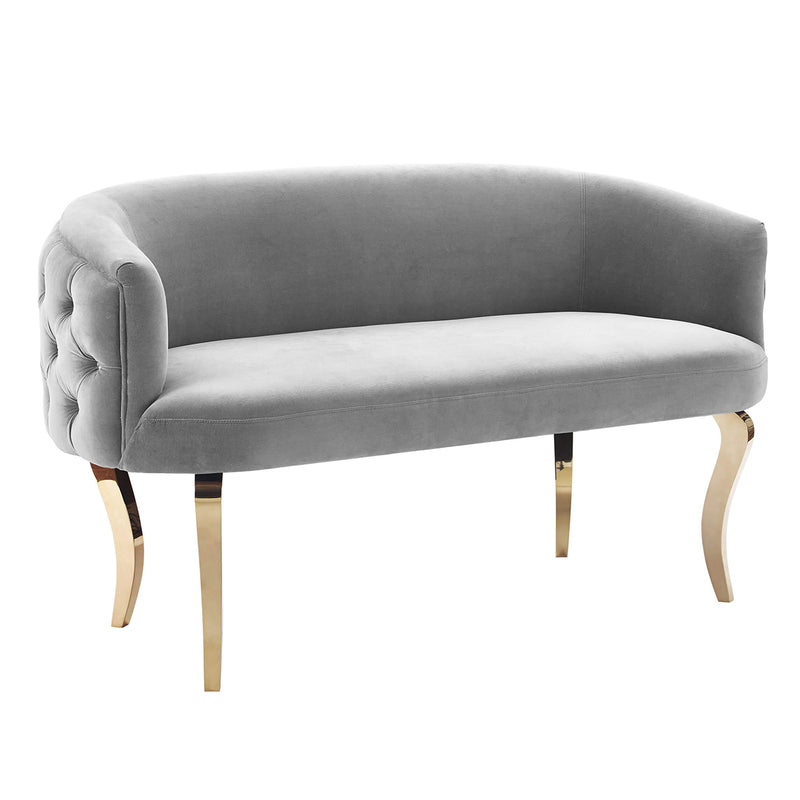 TOV-S116  Adina Grey Velvet Loveseat Sofa - Nabco Furniture Center