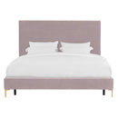Delilah Blush Textured Velvet Bed without Mattress - Nabco Furniture Center