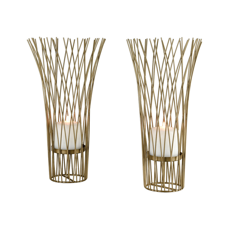 Candle Holder (Set of  2) - Waves of Grain - ELK Home