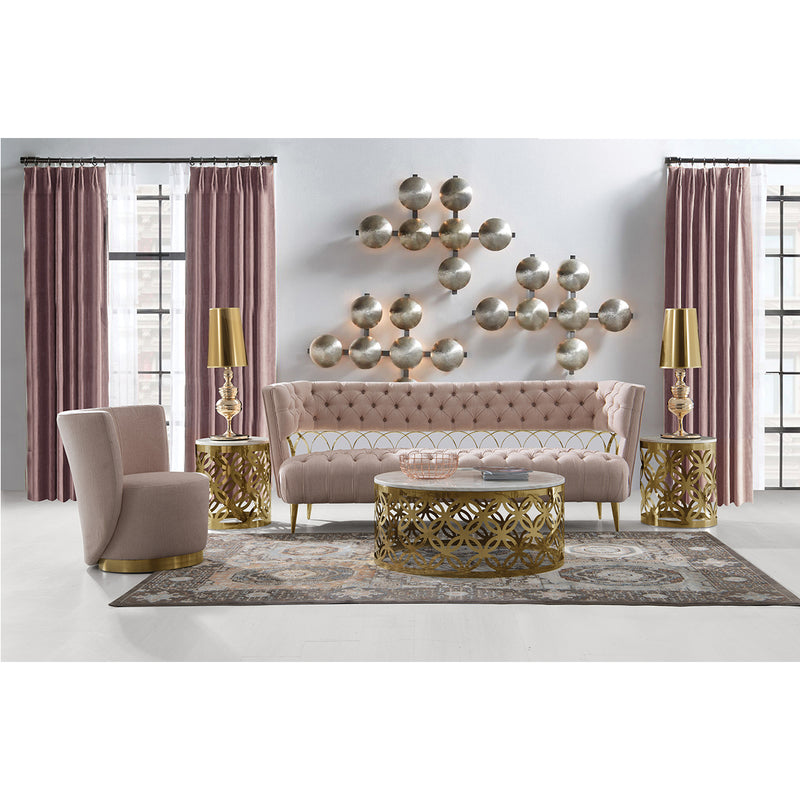 F9864-ZJ331-7 Pink Sofa Set (3+3+1+1) - Nabco Furniture Center
