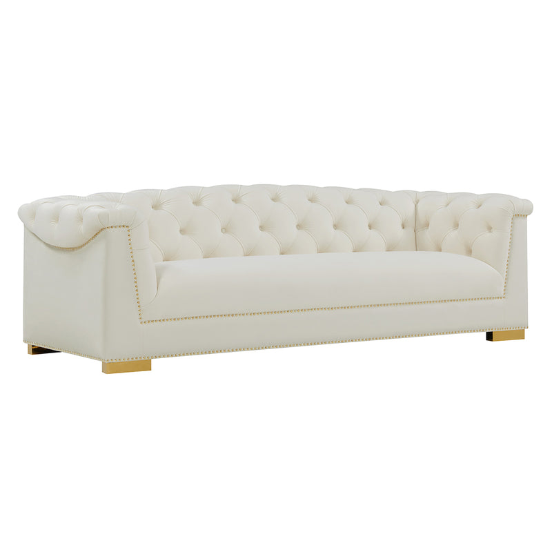 TOV-S4929 Farah Cream Velvet Three Sofa - Nabco Furniture Center