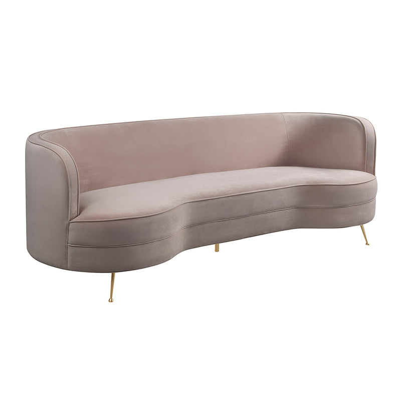 TOV-L6190 Flare Blush Velvet Three Seater Sofa - Nabco Furniture Center