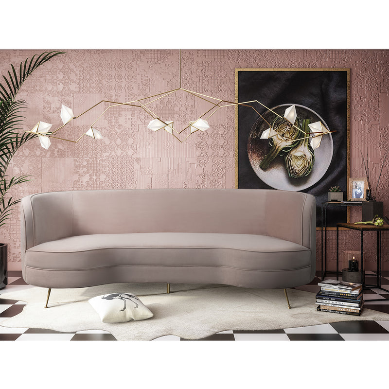 TOV-L6190 Flare Blush Velvet Three Seater Sofa - Nabco Furniture Center