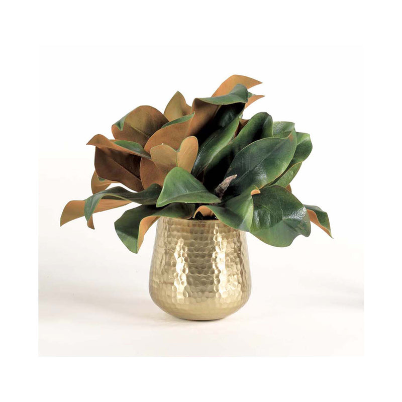 G152A21 Magnolia Foliage In Brass Vase - Nabco Furniture Center