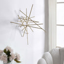 Triton Metal Wall Art - Gold - Harp and Finial