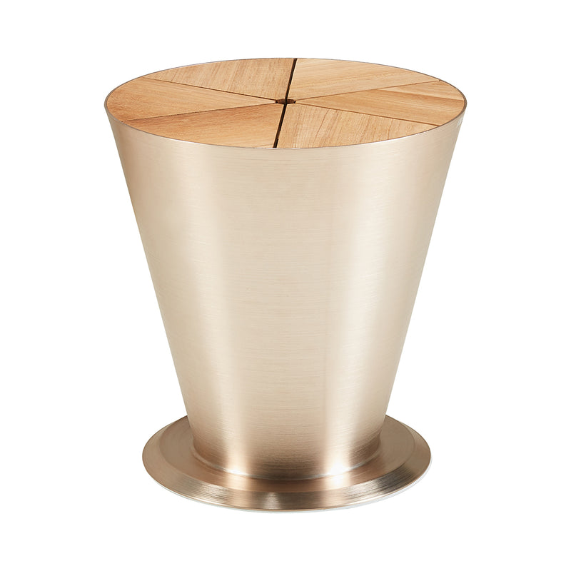 305810 Ice Bucket Anodized Champagne & Teak - Nabco Furniture Center