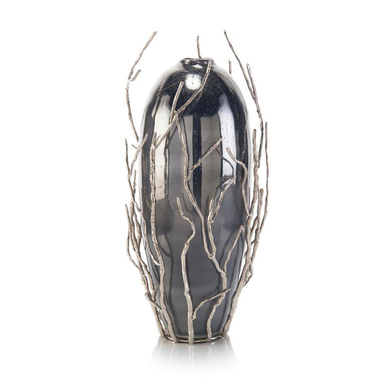 JRA-11285 Sapling-Encased Smoky Glass Jar - Nabco Furniture Center