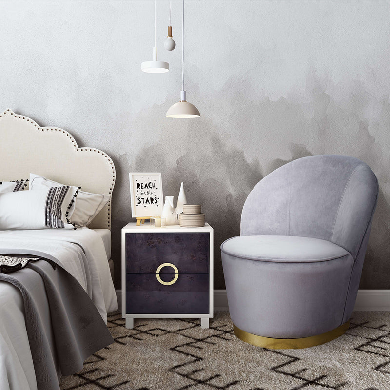 Magnolia grey best sale velvet chair