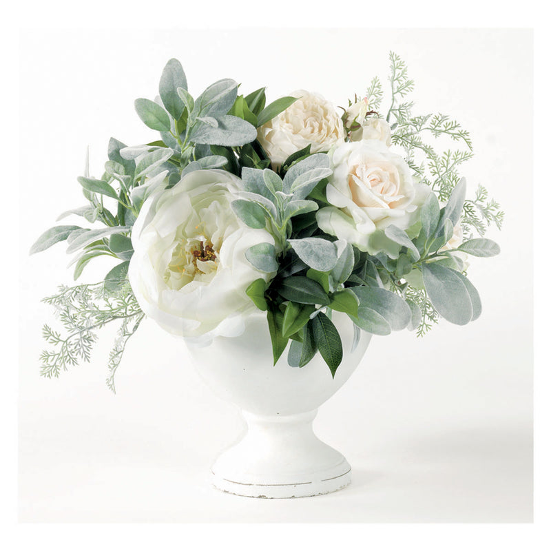 N78B9 Peonies & Roses In Large White Urn - Nabco Furniture Center