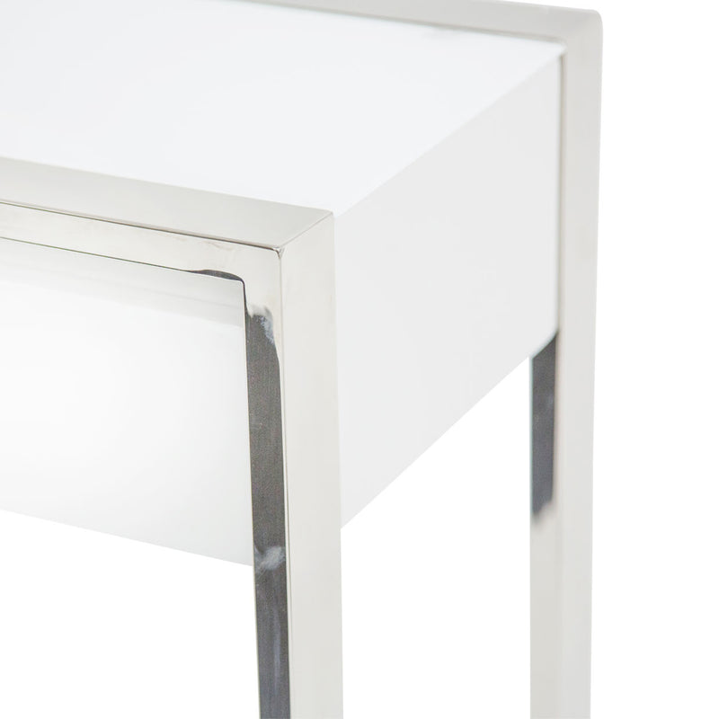 State St. Glossy White Console Table