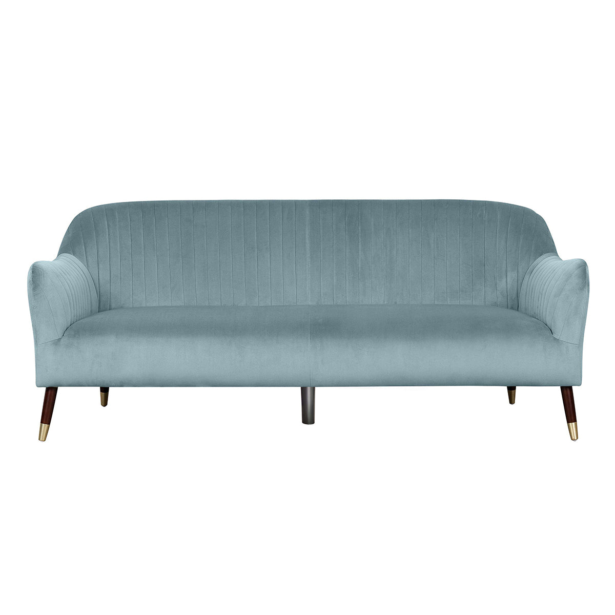 TOVL68140 Natalia Bluestone Velvet Three Seater Sofa Nabco Furniture
