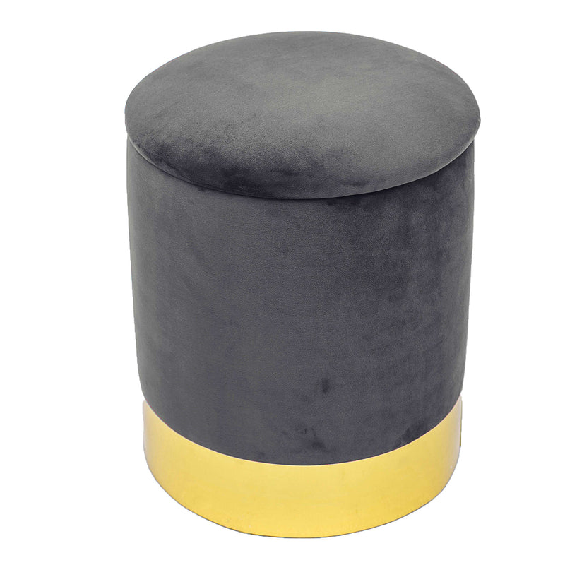 TOV-OC3827 Pri Grey Storage Ottoman - Nabco Furniture Center