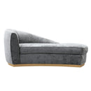 TOV-L6154 Adele Slub Grey Velvet Chaiselounge - Nabco Furniture Center