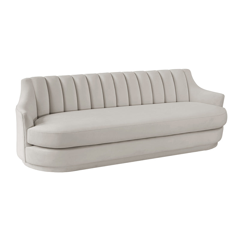 TOV-L68131 Peyton Light Grey Velvet Three Seater Sofa - Nabco Furniture Center