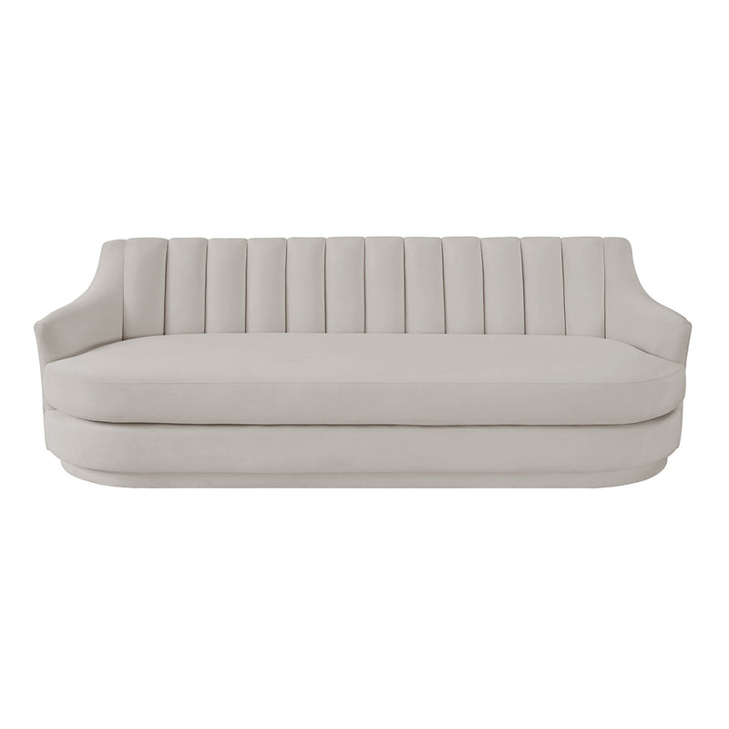 TOV-L68131 Peyton Light Grey Velvet Three Seater Sofa - Nabco Furniture Center