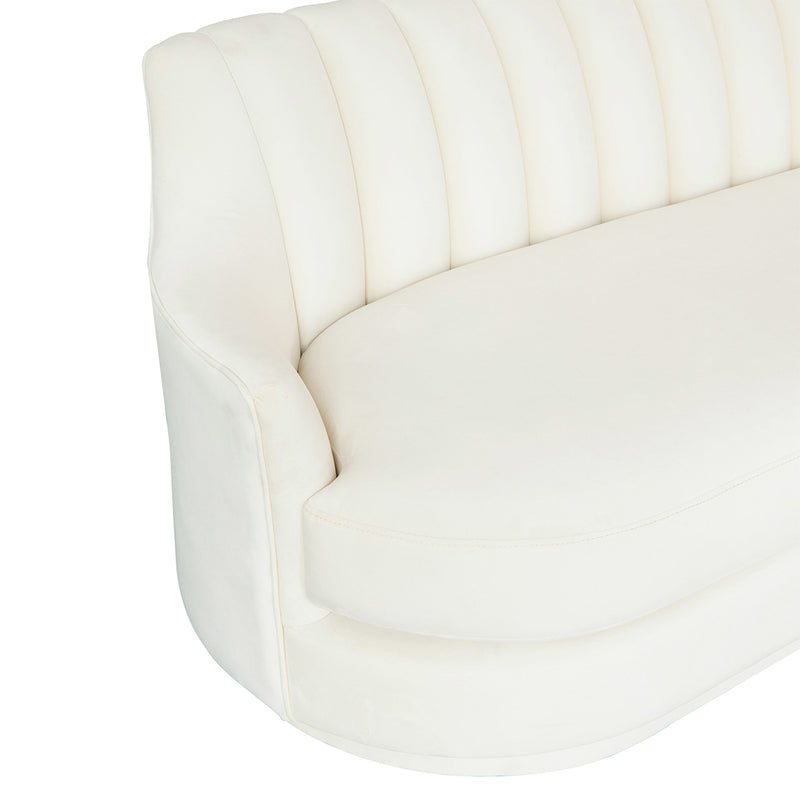 TOV-L68132 Peyton Cream Velvet Three Seater Sofa - Nabco Furniture Center