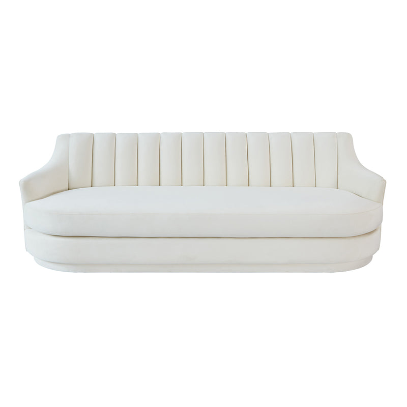 TOV-L68132 Peyton Cream Velvet Three Seater Sofa - Nabco Furniture Center