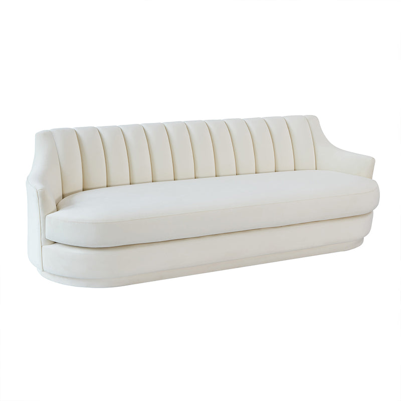 TOV-L68132 Peyton Cream Velvet Three Seater Sofa - Nabco Furniture Center