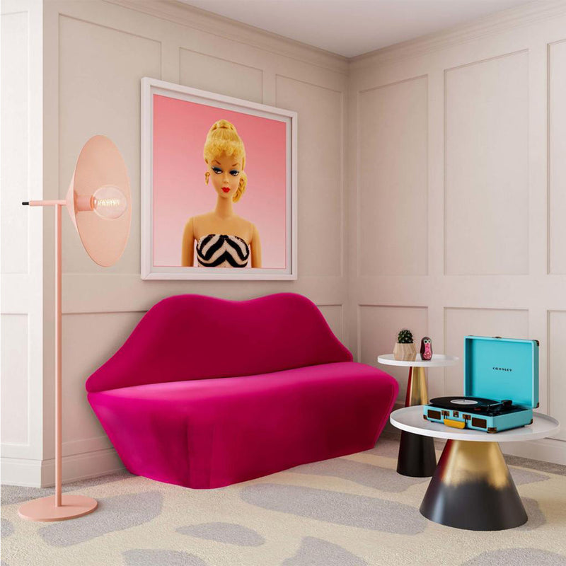 Fuchsia pink discount velvet sofa