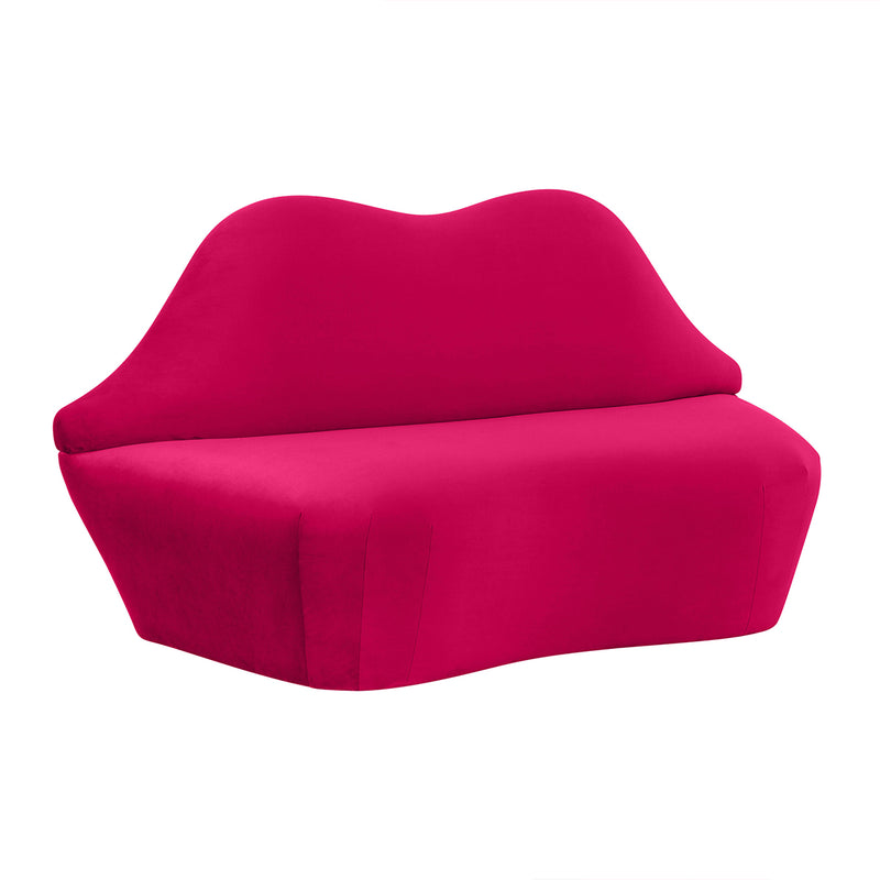 Lips Hot Pink Velvet Settee Three Seater Sofa - Nabco Furniture Center