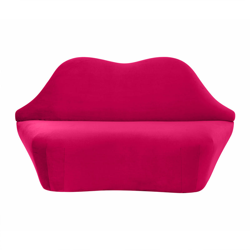 Lips Hot Pink Velvet Settee Three Seater Sofa - Nabco Furniture Center