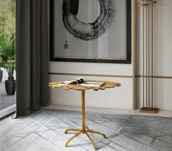 TOV-OC18126 Freesia Gold Side Table - Nabco Furniture Center