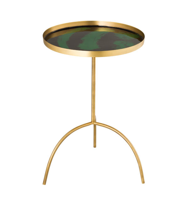 TOV-OC18221 Enamel Black-Green Side Table - Nabco Furniture Center