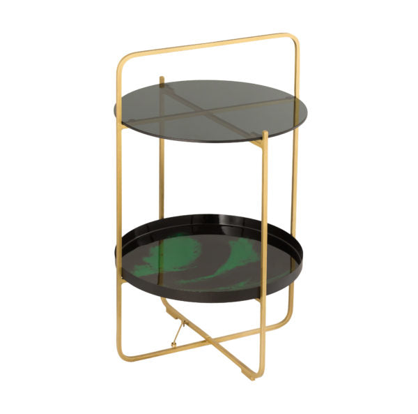 TOV-OC18222 Enamel Black-Green Side Table - Nabco Furniture Center