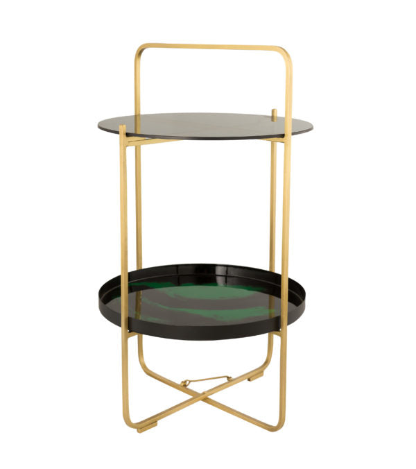 TOV-OC18222 Enamel Black-Green Side Table - Nabco Furniture Center