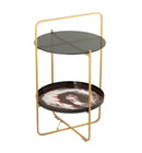 TOV-OC18283 Enamel Plum-White Side Table - Nabco Furniture Center