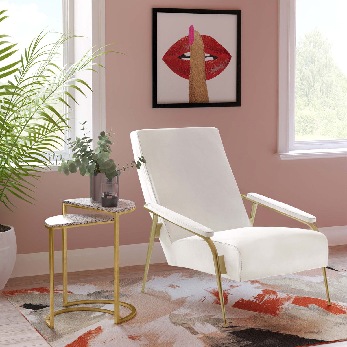 TOV-S6426 Abbey Cream Velvet Chair Nabco Furniture Centre
