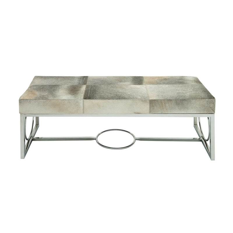 95912 Steel Leather Hide Bench - Uma