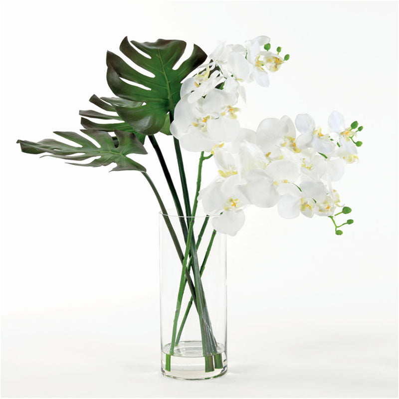 WR096B8 Split Leaves with Phalaenopsis Orchids - Nabco Furniture Center