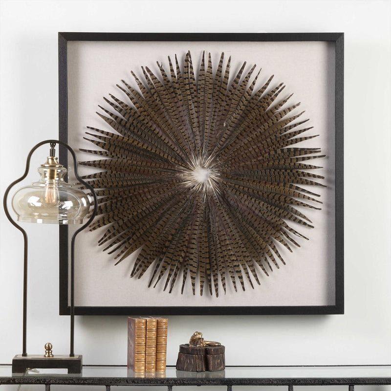 Wall Decor Feather Burst Shadow Box - Nabco Furniture Center