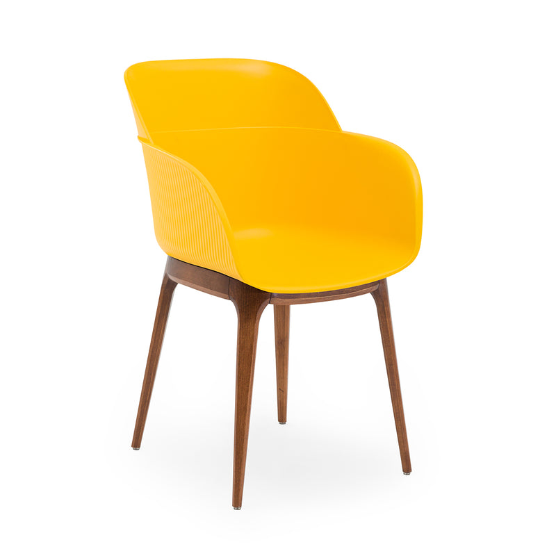 Armchair Shell Wooden Leg - Nabco Furniture Center